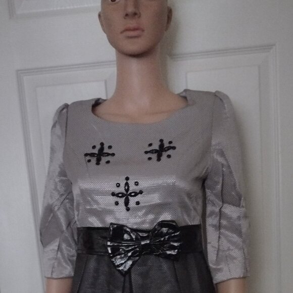 Rachael G. Black and Gray Dress, Size L - Picture 9 of 13